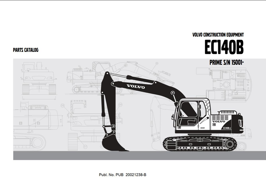 Volvo Excavator EC140B Parts Catalog Manual PUB20021238-B PDF