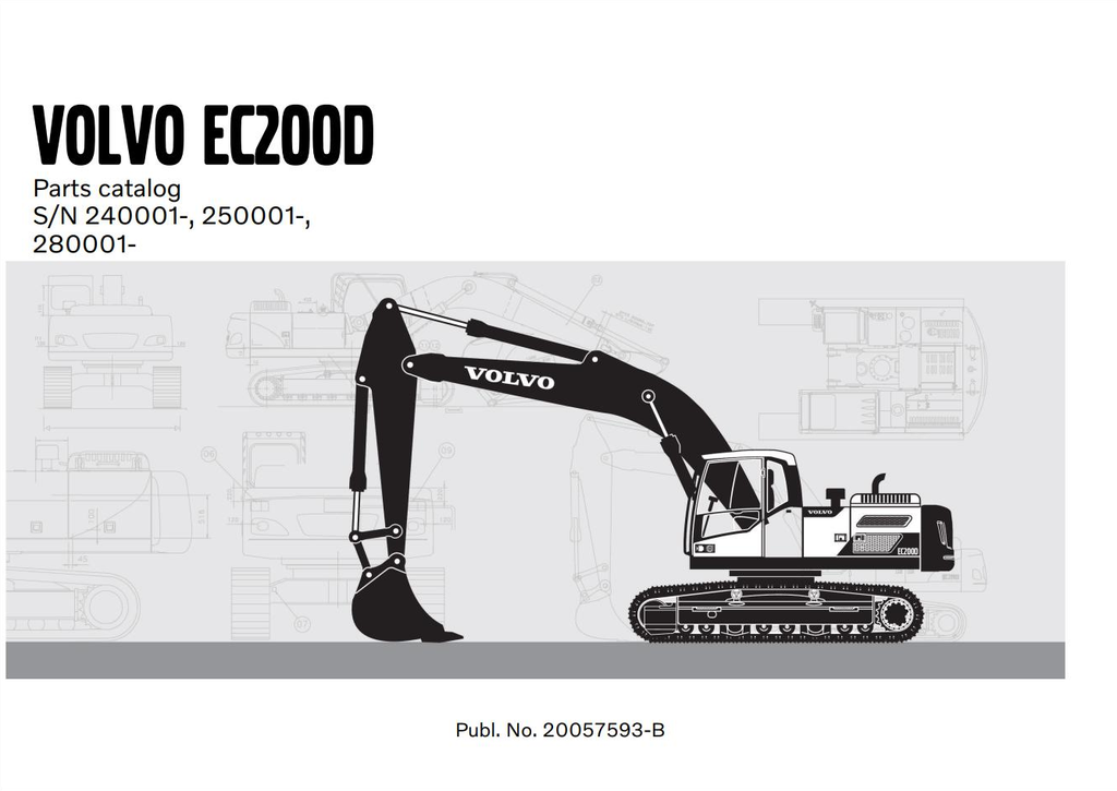 Volvo Excavator EC200D Parts Catalog Manual PUB20057593-B PDF