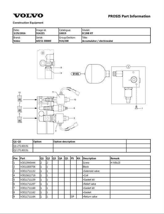 Volvo Excavator EC20B XTV Parts