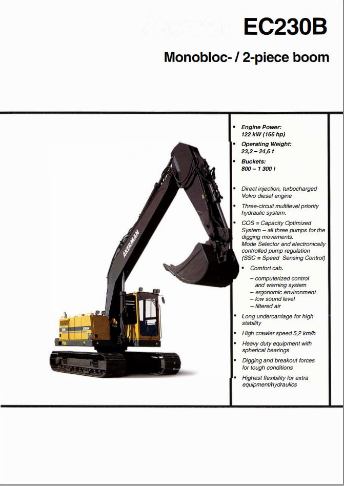 Volvo Excavator EC230B Service Repair Manual PDF