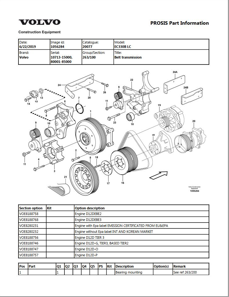 Volvo Excavator EC330B LC Parts Manual PDF