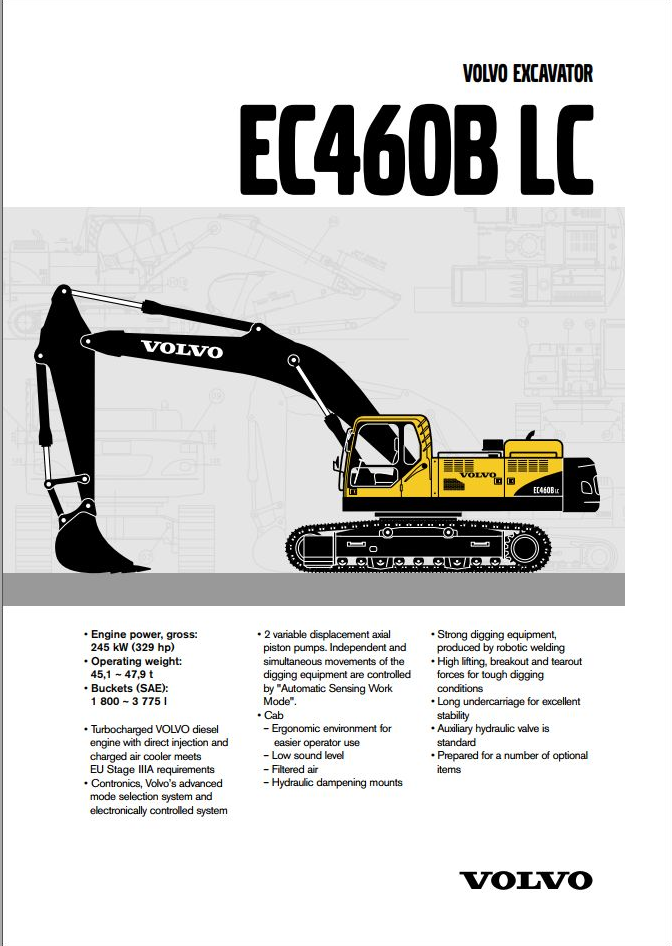 Volvo Excavator EC460B LC Service Repair Manual PDF