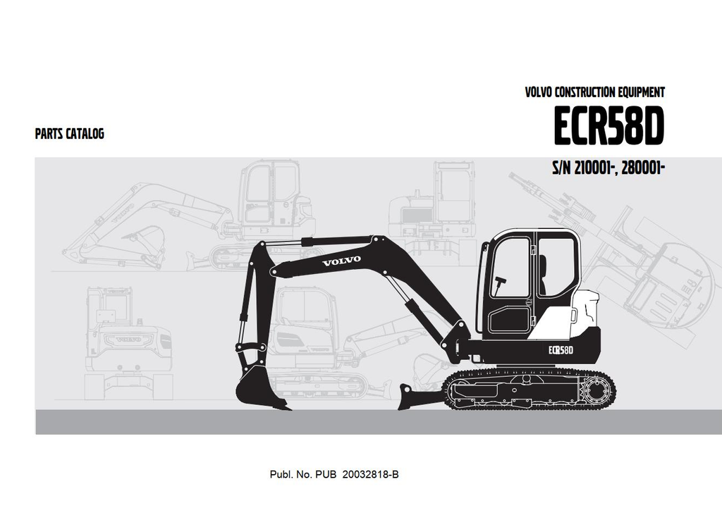 Volvo Excavator ECR58D Parts Catalog Manual PUB20032818-BP PDF
