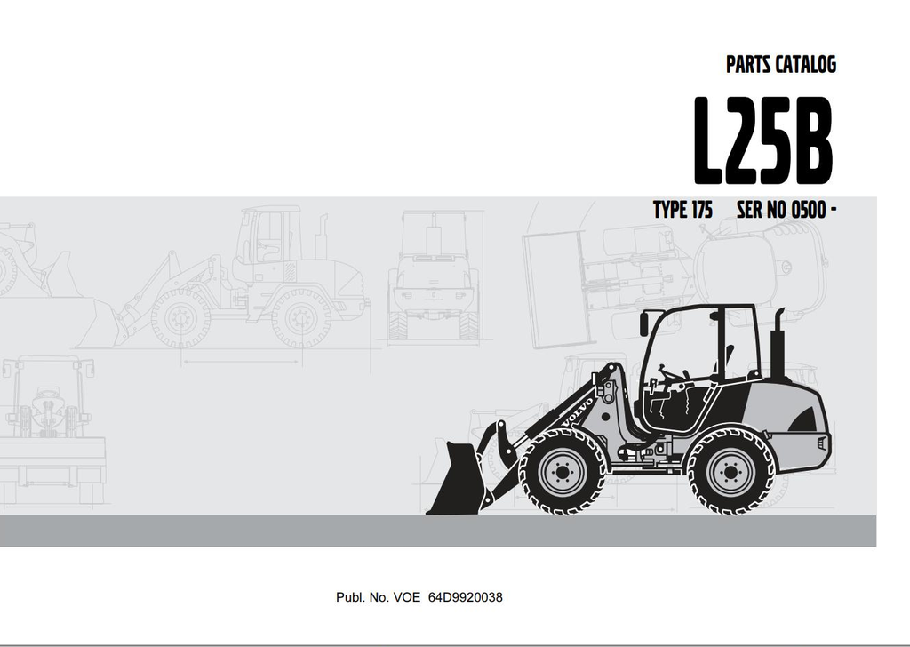 Volvo Loader L25B Parts Catalog Manual VOE64D9920038 PDF