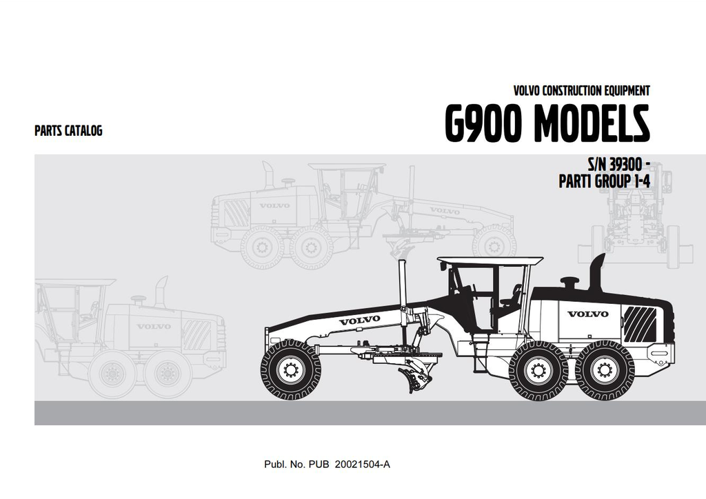 Volvo Motor Grader G900 Parts Catalog