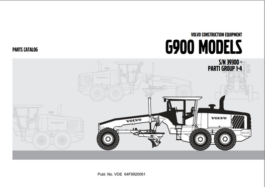 Volvo Motor Grader G900 Parts Catalog