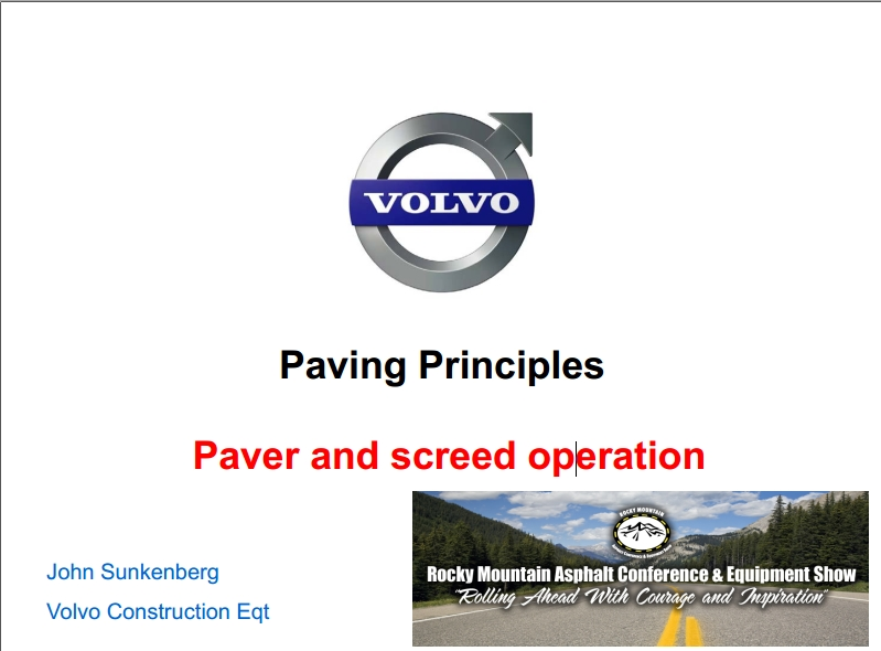 Volvo Paving Principles Paver & Screed Operation Manual PDF