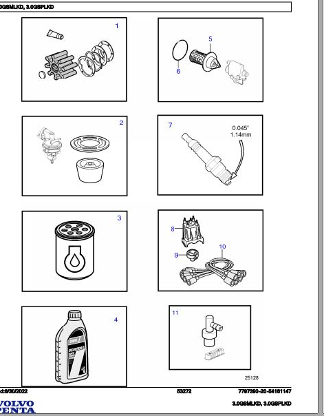 Volvo Penta Marine Gasoline Engines 3.0GSMLKD 3.0GSPLKD Parts Catalog