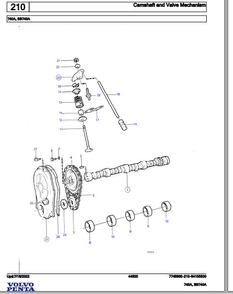 Volvo Penta Marine Gasoline Engines 740A BB740A 1 Parts Catalog Manual