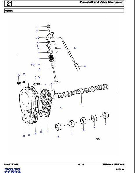 Volvo Penta Marine Gasoline Engines AQ211A Parts Catalog