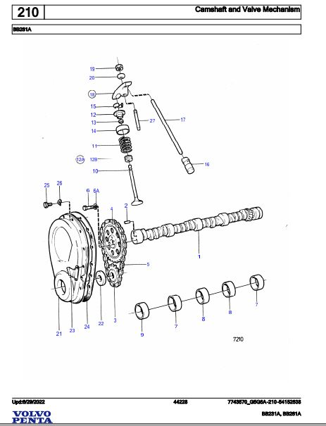 Volvo Penta Marine Gasoline Engines BB231A BB261A Parts Catalog