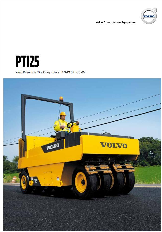 Volvo Pneumatic Tire Compactors PT125 Service and Repair Manual PDF