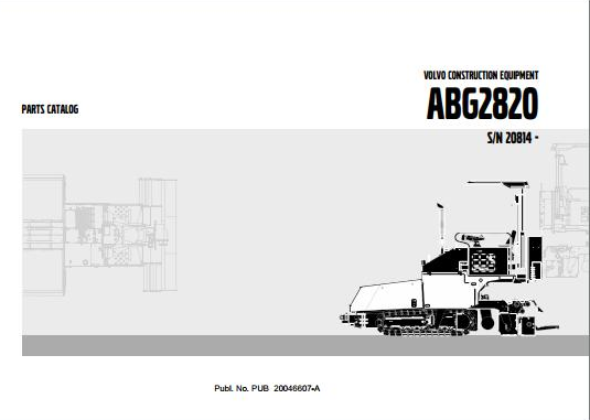 Volvo Tracked Paver ABG2820 Parts