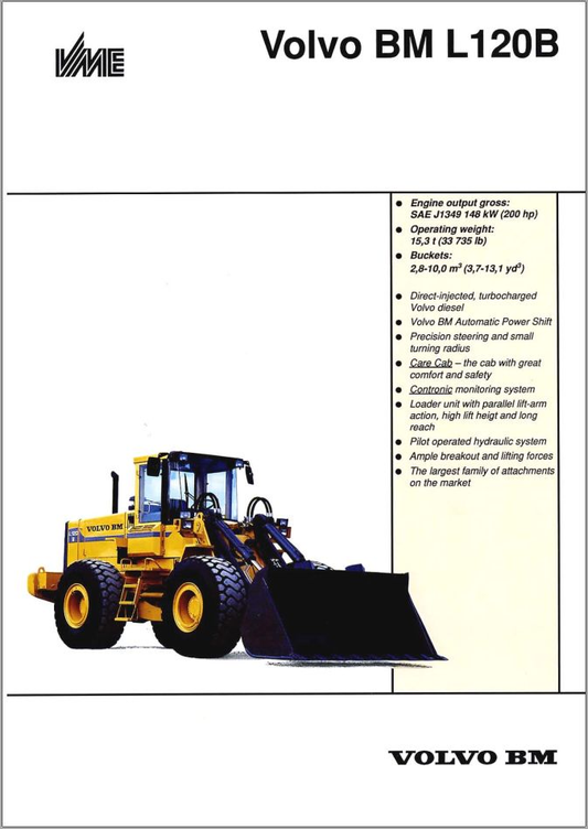Volvo Wheel Loader BM L120B Service Repair