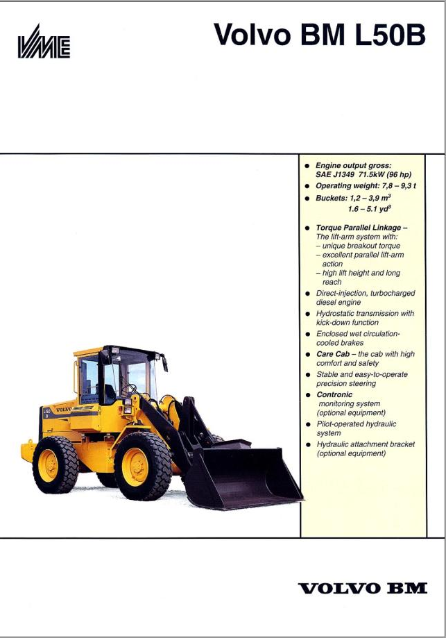 Volvo Wheel Loader BM L50B Service and Repair Manual PDF