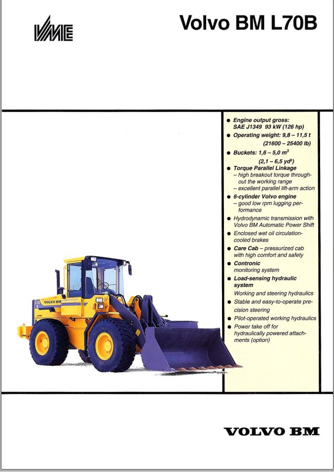 Volvo Wheel Loader BM L70B Service Repair Manual PDF