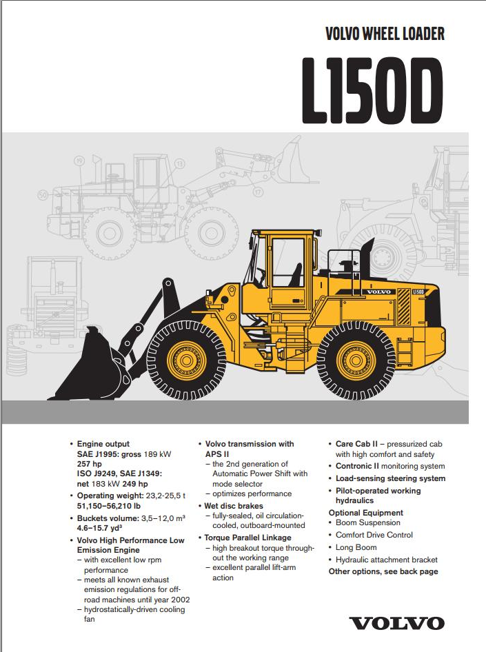 Volvo Wheel Loader L150D Service and Repair Manual PDF
