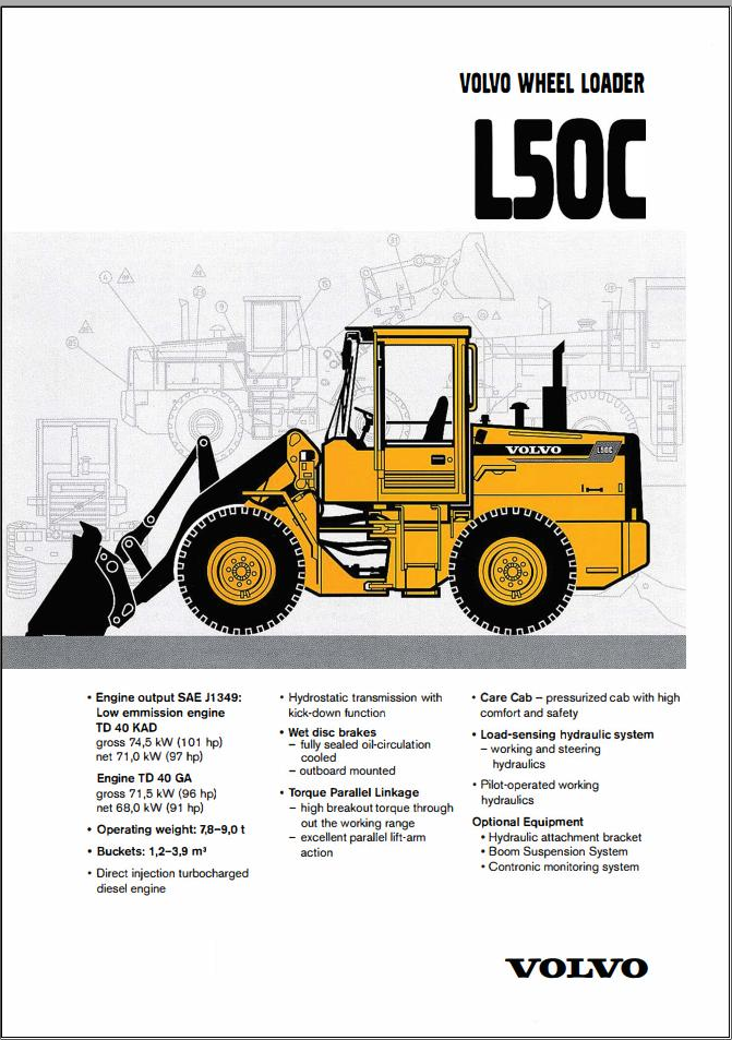 Volvo Wheel Loader L50C Service and Repair Manual PDF