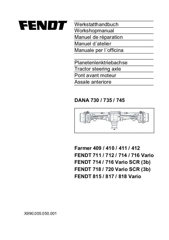 Workshop Service Manual - FENDT DANA 730, 735, 745