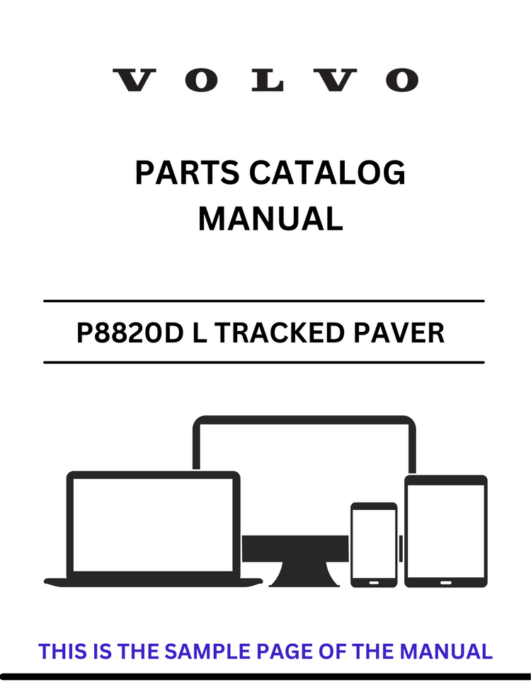VOLVO P8820D L PID.53726241 TRACKED PAVER (PAT) PARTS CATALOG MANUAL (PDF FILE)
