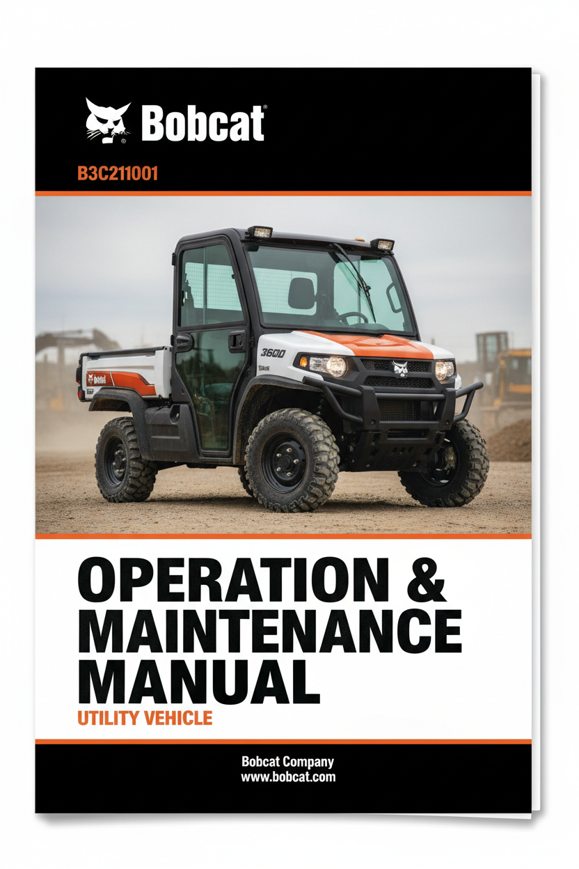 BOBCAT 3600 UTILITY VEHICLE OPERATION & MAINTENANCE MANUAL B3C211001 - PDF FILE