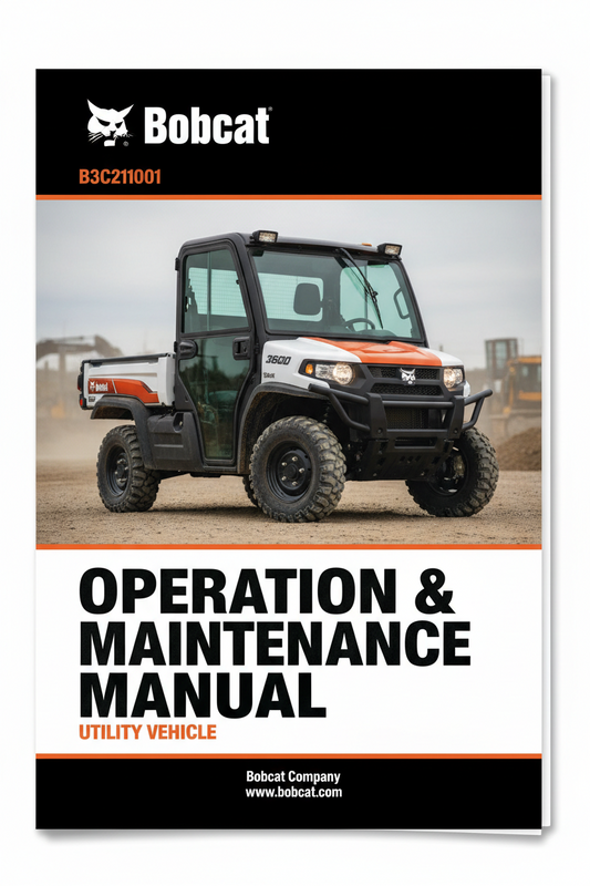 BOBCAT 3600 UTILITY VEHICLE OPERATION & MAINTENANCE MANUAL B3C211001 - PDF FILE