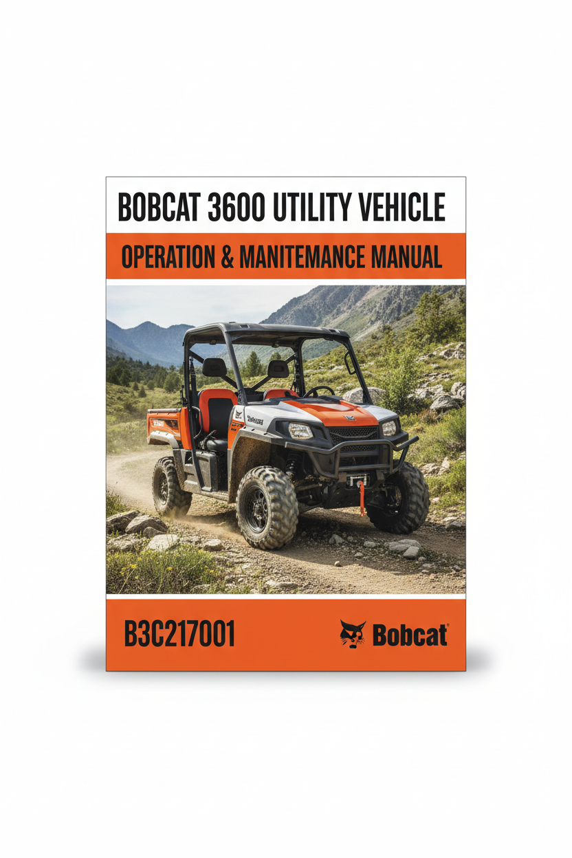 BOBCAT 3600 UTILITY VEHICLE OPERATION & MAINTENANCE MANUAL B3C217001 - PDF FILE