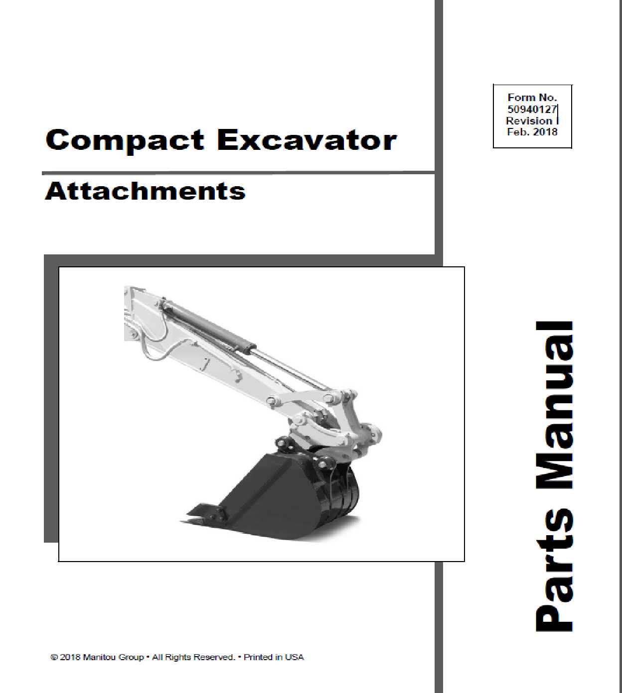Mustang MTL320 Compact Excavator Attachments Parts Catalog Manual 50940127 PDF Download