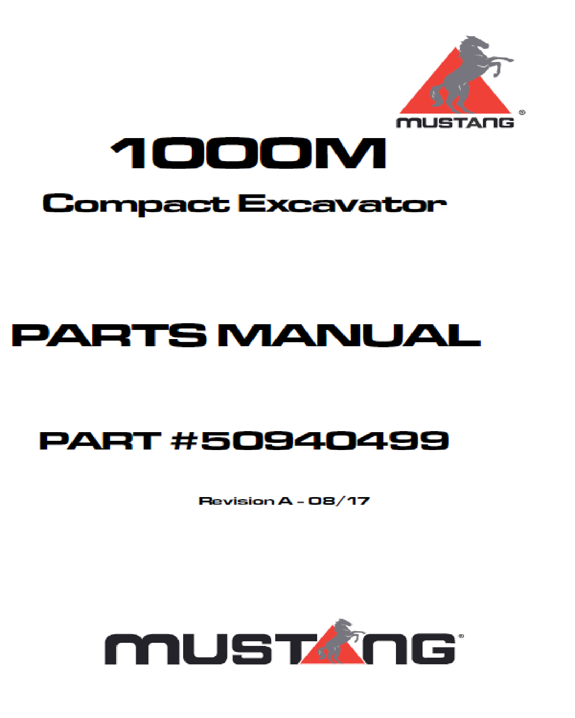 Mustang 1000M Compact ExcaMustang 1000M Compact Excavator Parts Catalog Manual 50940499 PDF Downloadvator Parts Catalog Manual 50940499 PDF Download
