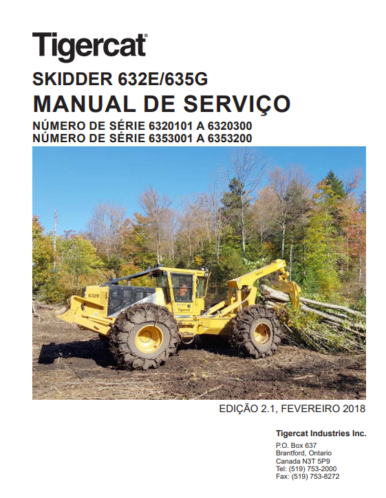 Tigercat 632E, 635G Skidder Service Repair Manual 6320300, 6353200)