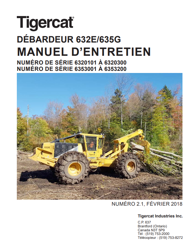 Tigercat 632E, 635G Skidder Service Repair Manual (6320300, 6353200)